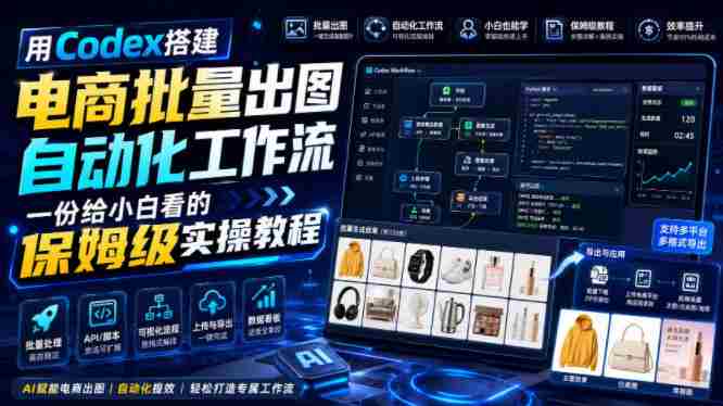 用Codex搭建电商批量出图自动化工作流，一份给小白看的保姆级实操教程【文档】-金启创业网 - 网上赚钱方法教程大全 - www.jinqi6.top