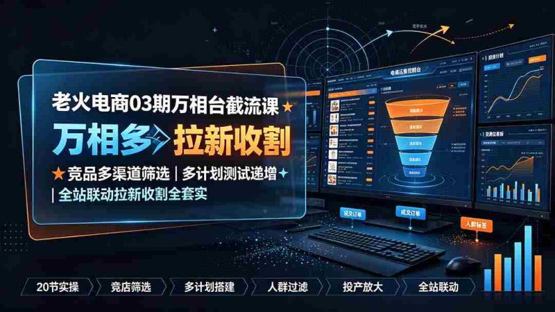 （19431期）老火电商03期万相台截流课：竞品多渠道筛选｜多计划测试递增｜全站联动拉新收割全套实操教学-金启创业网 - 网上赚钱方法教程大全 - www.jinqi6.top