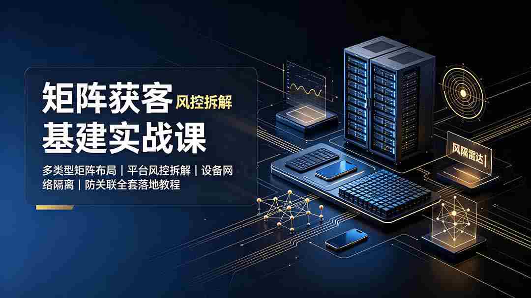 （19319期）矩阵获客基建实战课：多类型矩阵布局｜平台风控拆解｜设备网络隔离｜防关联全套落地教程-金启创业网 - 网上赚钱方法教程大全 - www.jinqi6.top