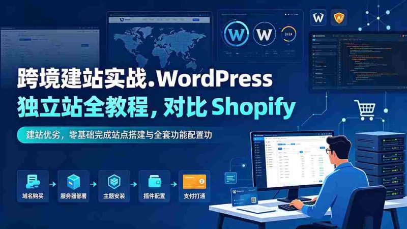 （19546期）跨境建站实战：WordPress 独立站全教程，对比 Shopify 建站优劣，零基础完成站点搭建与全套功能配置-金启创业网 - 网上赚钱方法教程大全 - www.jinqi6.top