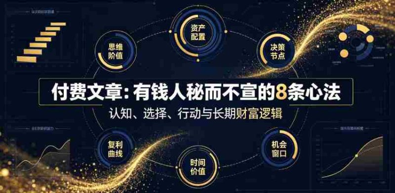 付费文章：有钱人秘而不宣的8条心法-金启创业网 - 网上赚钱方法教程大全 - www.jinqi6.top