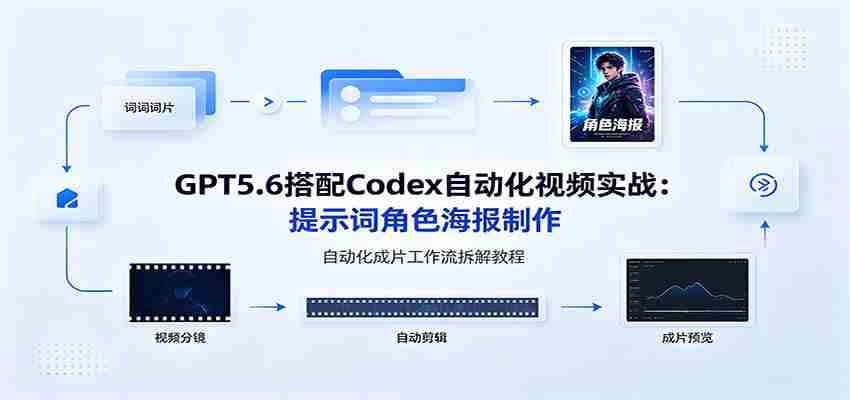 GPT5.6搭配Codex自动化视频实战：提示词角色海报制作，自动化成片工作流拆解教程-金启创业网 - 网上赚钱方法教程大全 - www.jinqi6.top