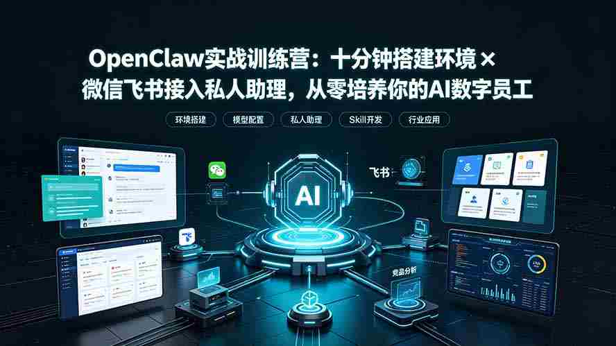 （19287期）OpenClaw实战特训营：十分钟搭建环境×微信飞书接入私人助理，从零培养你的AI数字员工-金启创业网 - 网上赚钱方法教程大全 - www.jinqi6.top