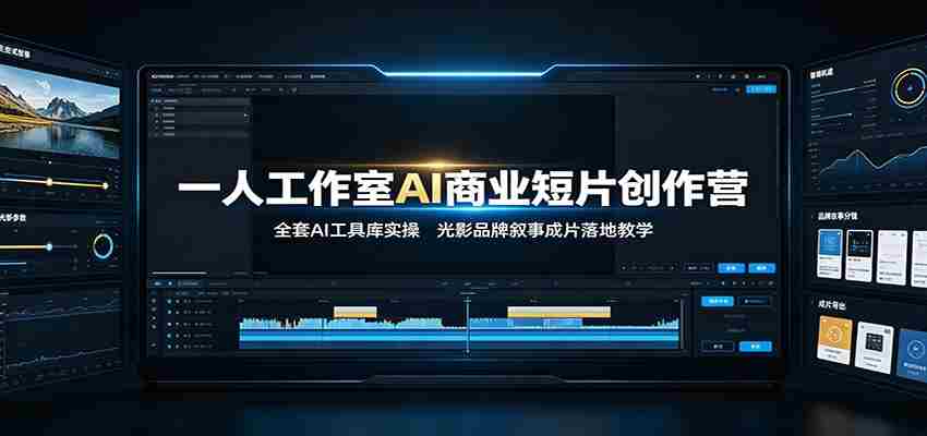 一人工作室AI商业短片创作营：全套AI工具库实操，光影品牌叙事成片落地教学-金启创业网 - 网上赚钱方法教程大全 - www.jinqi6.top