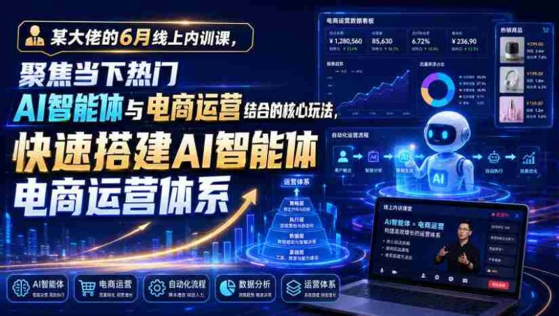 某大佬的6月线上内训课，聚焦当下热门AI智能体与电商运营结合的核心玩法，快速搭建AI智能体电商运营体系-金启创业网 - 网上赚钱方法教程大全 - www.jinqi6.top