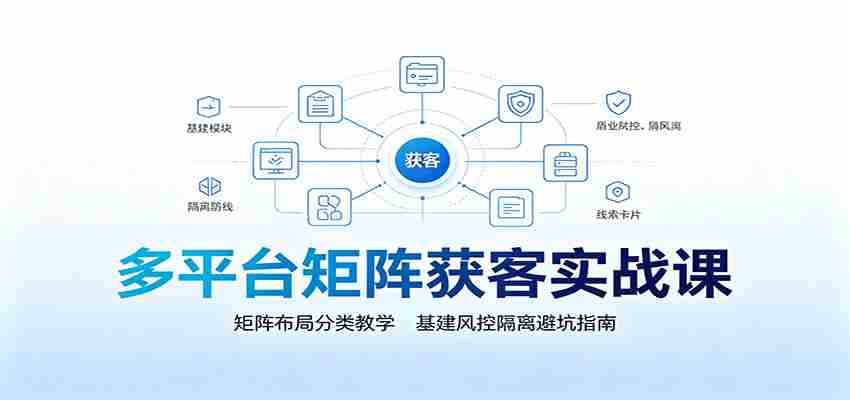 多平台矩阵获客实战课：矩阵布局分类教学，基建风控隔离避坑指南-金启创业网 - 网上赚钱方法教程大全 - www.jinqi6.top