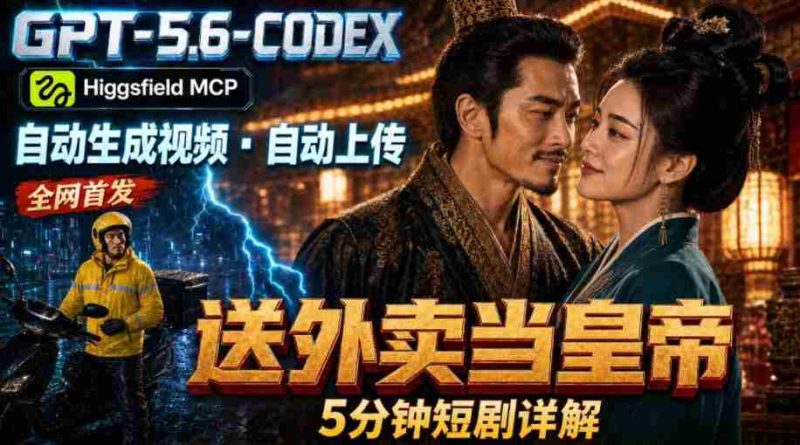 （19540期）GPT-5.6 Codex+Higgsfield MCP：一条指令生成5分钟短剧并自动上传YouTube（油管）-金启创业网 - 网上赚钱方法教程大全 - www.jinqi6.top