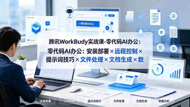 （19325期）腾讯WorkBuddy实战课-零代码AI办公：安装部署×远程控制×提示词技巧×文件处理×文档生成×数据分析-金启创业网 - 网上赚钱方法教程大全 - www.jinqi6.top