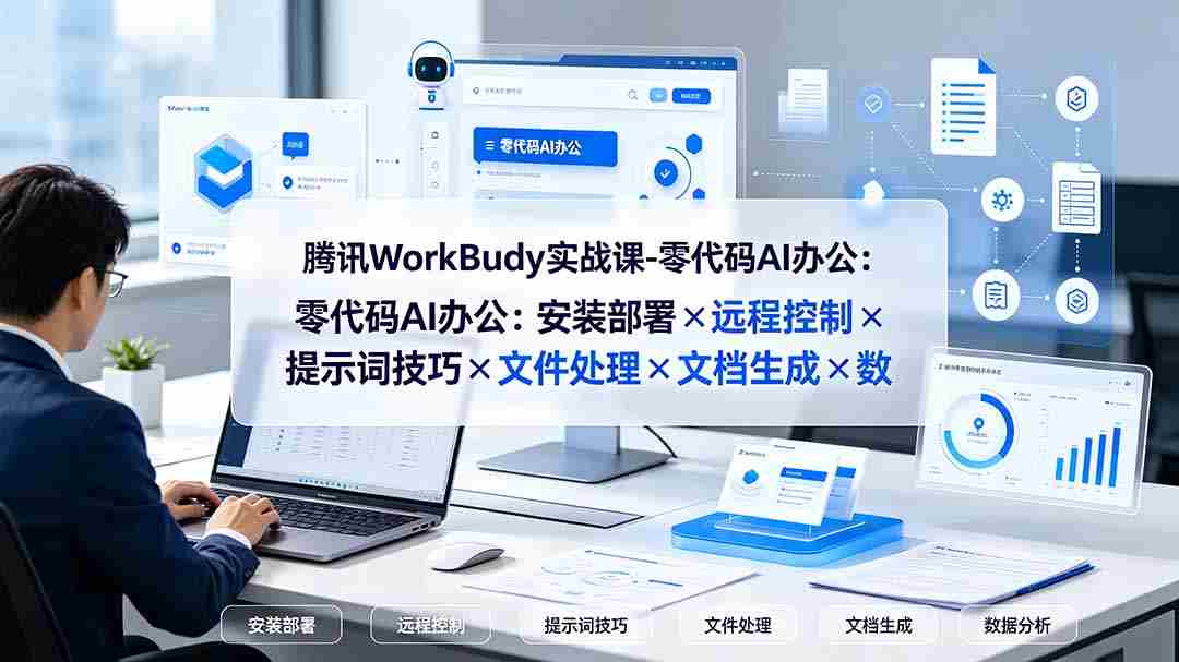 （19325期）腾讯WorkBuddy实战课-零代码AI办公：安装部署×远程控制×提示词技巧×文件处理×文档生成×数据分析-金启创业网 - 网上赚钱方法教程大全 - www.jinqi6.top