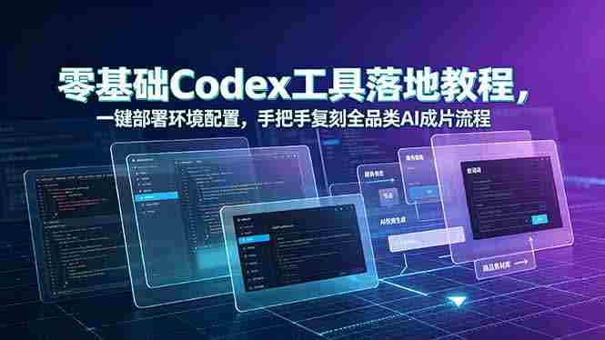 （19152期）零基础Codex工具落地教程，一键部署环境配置，手把手复刻全品类AI成片流程-金启创业网 - 网上赚钱方法教程大全 - www.jinqi6.top
