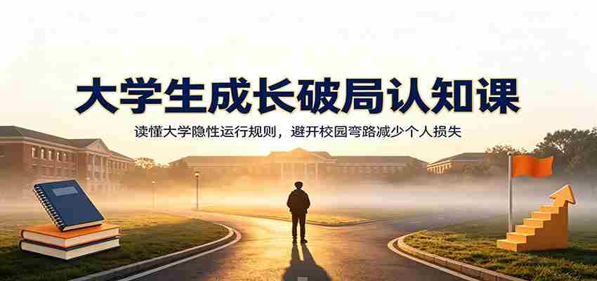 大学生成长破局认知课：读懂大学隐性运行规则，避开校园弯路减少个人损失-金启创业网 - 网上赚钱方法教程大全 - www.jinqi6.top