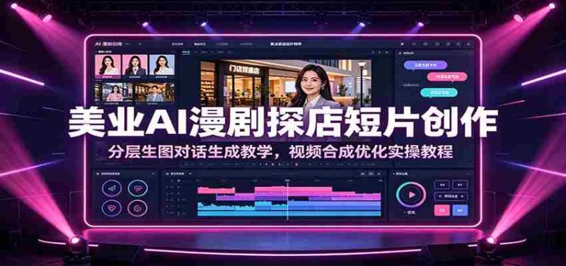 美业AI漫剧探店短片创作：分层生图对话生成教学，视频合成优化实操教程-金启创业网 - 网上赚钱方法教程大全 - www.jinqi6.top