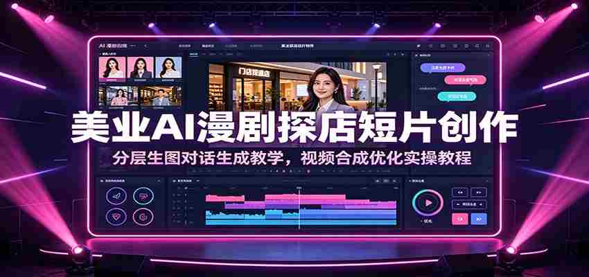 美业AI漫剧探店短片创作：分层生图对话生成教学，视频合成优化实操教程-金启创业网 - 网上赚钱方法教程大全 - www.jinqi6.top