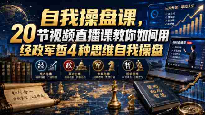 自我操盘课，20节视频直播课教你如何用经政军哲4种思维自我操盘-金启创业网 - 网上赚钱方法教程大全 - www.jinqi6.top