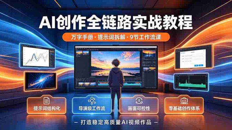 （19247期）AI创作全链路实战教程｜万字手册·提示词拆解·9节工作流课，打造稳定高质量AI视频作品-金启创业网 - 网上赚钱方法教程大全 - www.jinqi6.top