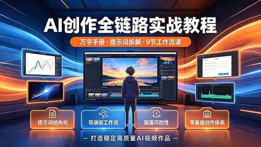 （19247期）AI创作全链路实战教程｜万字手册·提示词拆解·9节工作流课，打造稳定高质量AI视频作品-金启创业网 - 网上赚钱方法教程大全 - www.jinqi6.top