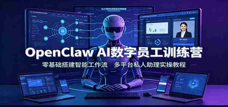OpenClaw AI数字员工训练营：零基础搭建智能工作流，多平台私人助理实操教程-金启创业网 - 网上赚钱方法教程大全 - www.jinqi6.top