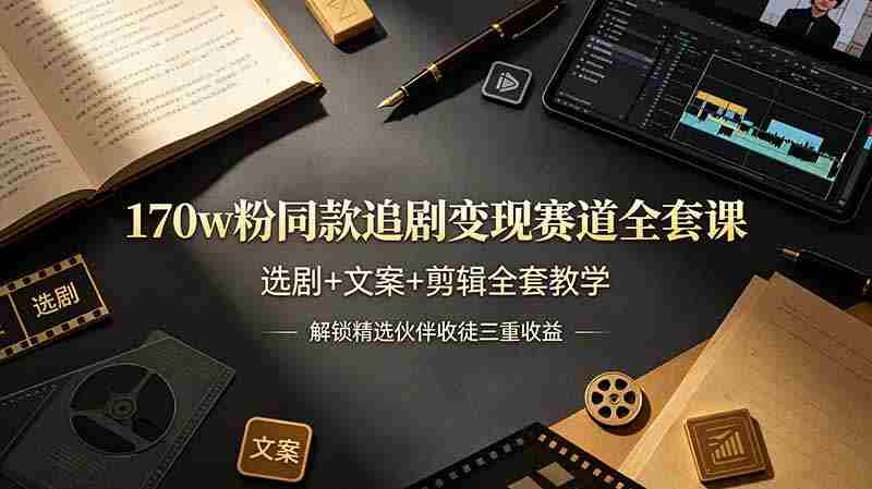 （19168期）170w粉博主同款追剧变现赛道全套课-更新，选剧+文案+剪辑全套教学，解锁精选伙伴收徒三重收益-金启创业网 - 网上赚钱方法教程大全 - www.jinqi6.top