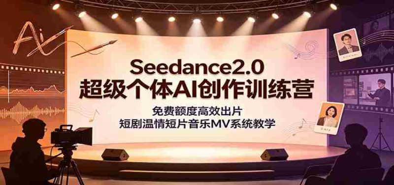 Seedance2.0超级个体AI创作训练营：免费额度高效出片，短剧温情短片音乐MV系统教学-金启创业网 - 网上赚钱方法教程大全 - www.jinqi6.top