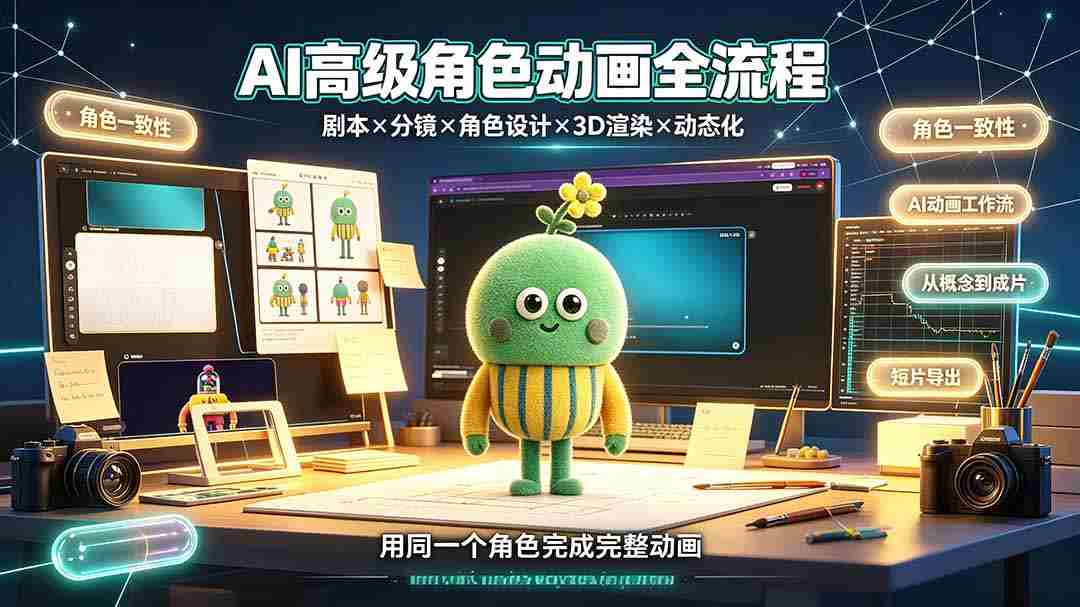 （19304期）AI高级角色动画全流程：剧本×分镜×角色设计×3D渲染×动态化，从概念到成片一站式教学-金启创业网 - 网上赚钱方法教程大全 - www.jinqi6.top