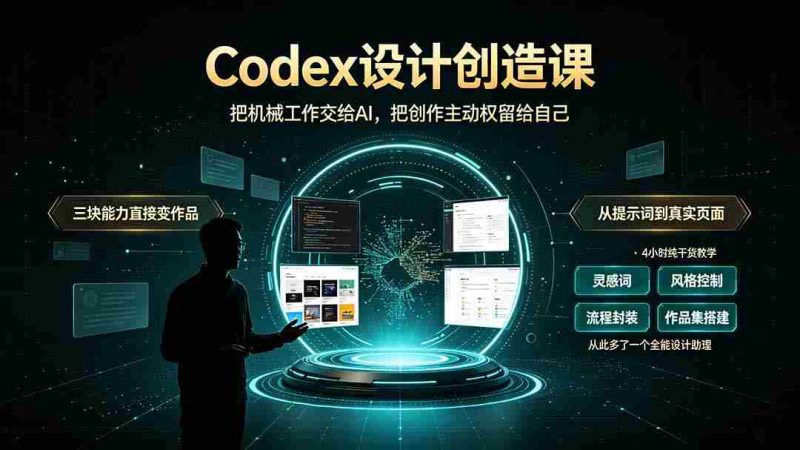 （19362期）Codex设计创造课-2期，小白也能掌握的Codex设计创造技巧，把机械工作交给AI，把创作主动权留给自己-金启创业网 - 网上赚钱方法教程大全 - www.jinqi6.top