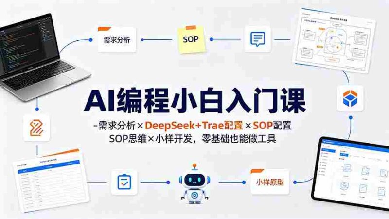 （19539期）AI编程小白入门课-需求分析×DeepSeek+Trae配置×SOP思维×小样开发，零基础也能做工具-金启创业网 - 网上赚钱方法教程大全 - www.jinqi6.top