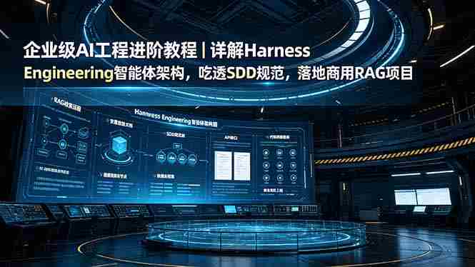 （19158期）企业级AI工程进阶教程｜详解Harness Engineering智能体架构，吃透SDD规范，落地商用RAG项目-金启创业网 - 网上赚钱方法教程大全 - www.jinqi6.top