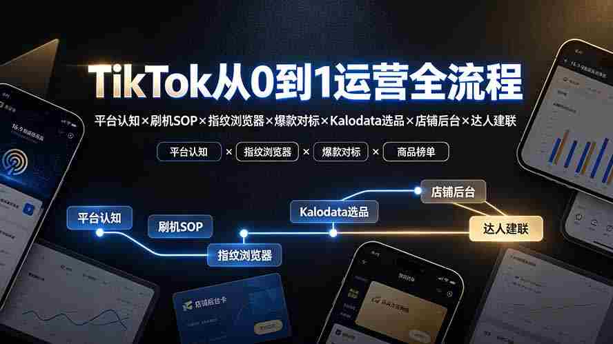 （19480期）TikTok从0到1运营全流程：平台认知×刷机SOP×指纹浏览器×爆款对标×Kalodata选品×店铺后台×达人建联-金启创业网 - 网上赚钱方法教程大全 - www.jinqi6.top