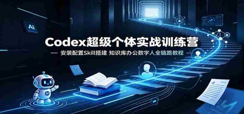 Codex超级个体实战训练营：安装配置Skill搭建，知识库办公数字人全链路教程-金启创业网 - 网上赚钱方法教程大全 - www.jinqi6.top