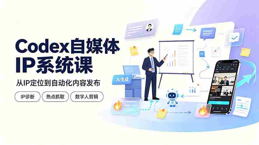 （19258期）Codex自媒体IP系统课：IP诊断/热点抓取/IP蒸馏 Skill，爆款复刻数字人多平台自动发布教程-金启创业网 - 网上赚钱方法教程大全 - www.jinqi6.top