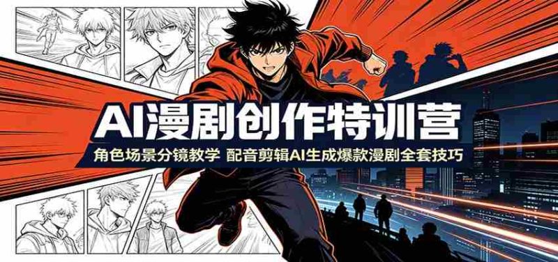 AI漫剧创作特训营：角色场景分镜教学，配音剪辑AI生成爆款漫剧全套技巧-金启创业网 - 网上赚钱方法教程大全 - www.jinqi6.top