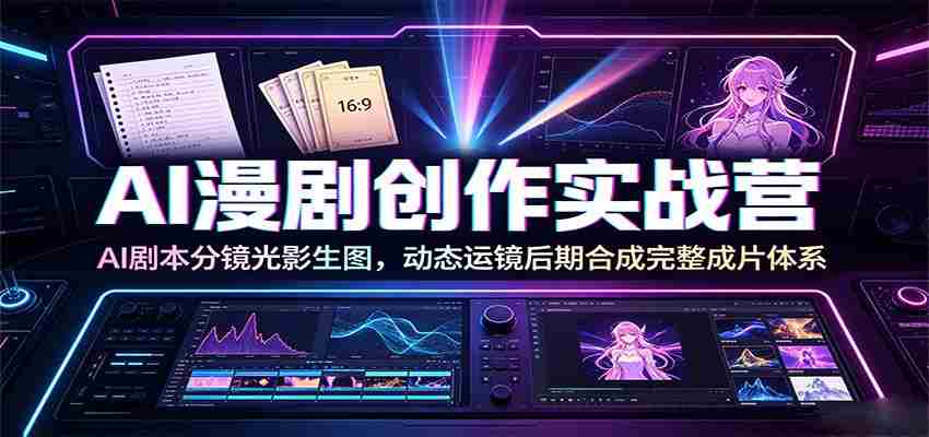 AI漫剧创作实战营：AI剧本分镜光影生图，动态运镜后期合成完整成片体系-金启创业网 - 网上赚钱方法教程大全 - www.jinqi6.top