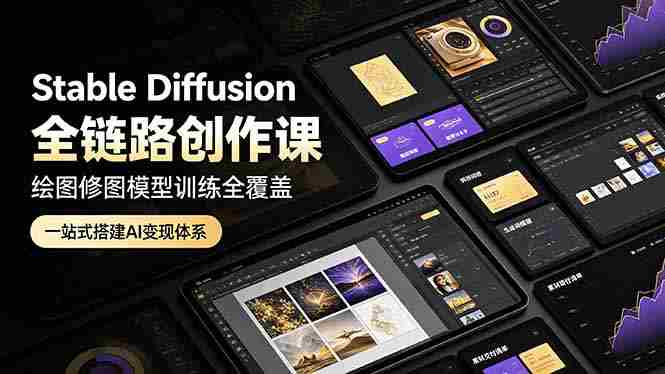（19154期）Stable Diffusion全链路创作课，绘图修图模型训练全覆盖，一站式搭建AI变现体系-金启创业网 - 网上赚钱方法教程大全 - www.jinqi6.top