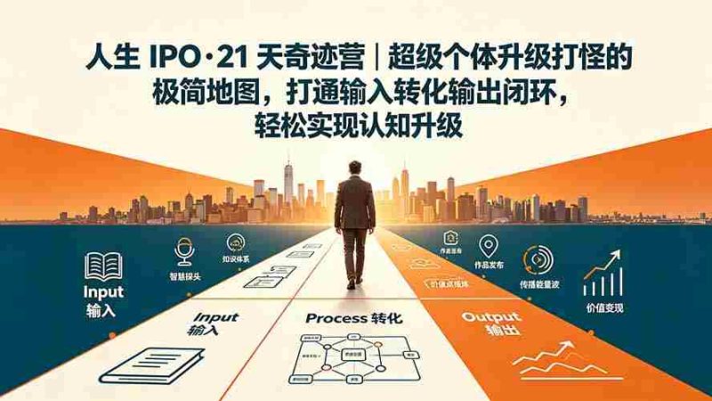 （19532期）人生 IPO-21 天奇迹营｜超级个体升级打怪的极简地图，打通输入转化输出闭环，轻松实现认知升级-金启创业网 - 网上赚钱方法教程大全 - www.jinqi6.top