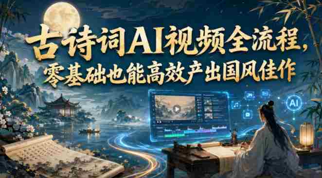 古诗词AI视频全流程，零基础也能高效产出国风佳作-金启创业网 - 网上赚钱方法教程大全 - www.jinqi6.top