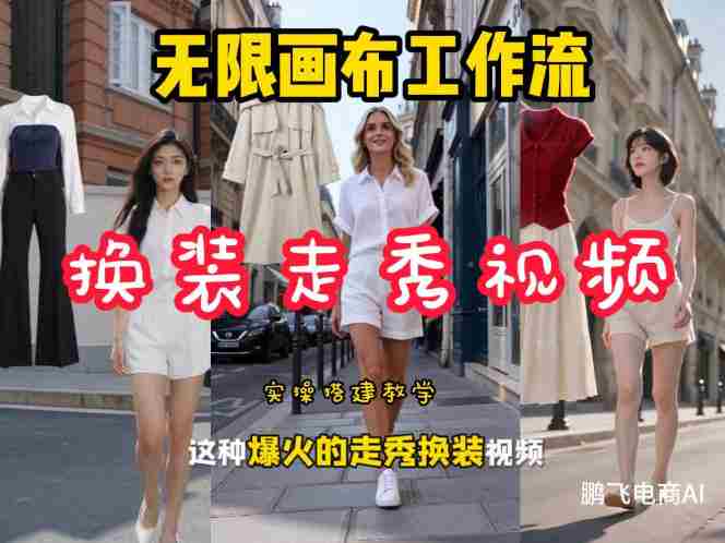 无限画布工作流一键制作炫酷换装视频，实操搭建教学，学完你也能快速制作各种带货视频-金启创业网 - 网上赚钱方法教程大全 - www.jinqi6.top