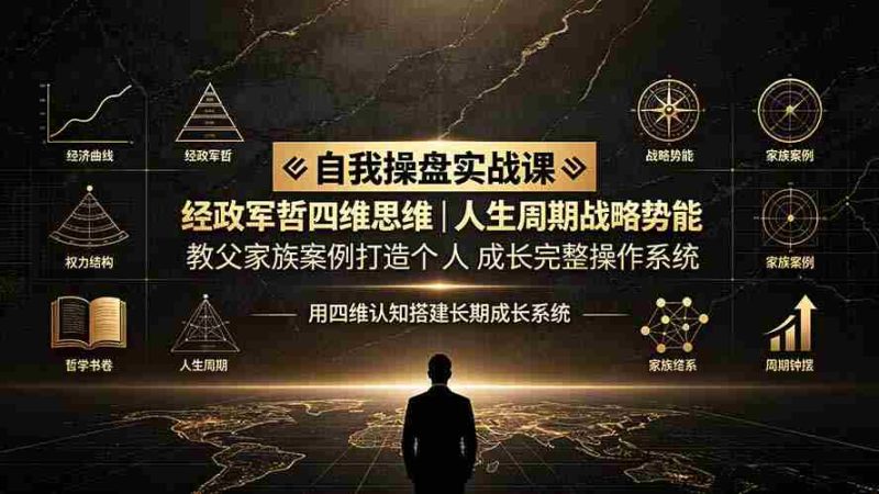 （19398期）自我操盘实战课：经政军哲四维思维｜人生周期战略势能｜教父家族案例打造个人成长完整操作系统-金启创业网 - 网上赚钱方法教程大全 - www.jinqi6.top