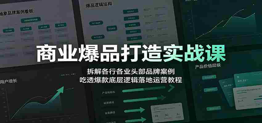 商业爆品打造实战课：拆解各行各业头部品牌案例，吃透爆款底层逻辑落地运营教程-金启创业网 - 网上赚钱方法教程大全 - www.jinqi6.top