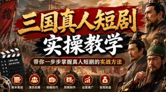 三国真人短剧实操教学，带你一步步掌握真人短剧的实战方法-金启创业网 - 网上赚钱方法教程大全 - www.jinqi6.top