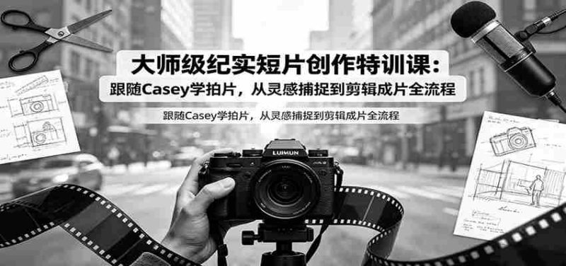 大师级纪实短片创作特训课：跟随Casey学拍片，从灵感捕捉到剪辑成片全流程-金启创业网 - 网上赚钱方法教程大全 - www.jinqi6.top
