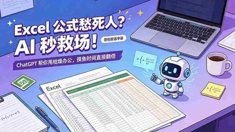 （19487期）Excel 公式愁死人？AI 秒救场！ChatGPT 帮你甩枯燥办公，摸鱼时间直接翻倍【原创双语字幕】-金启创业网 - 网上赚钱方法教程大全 - www.jinqi6.top