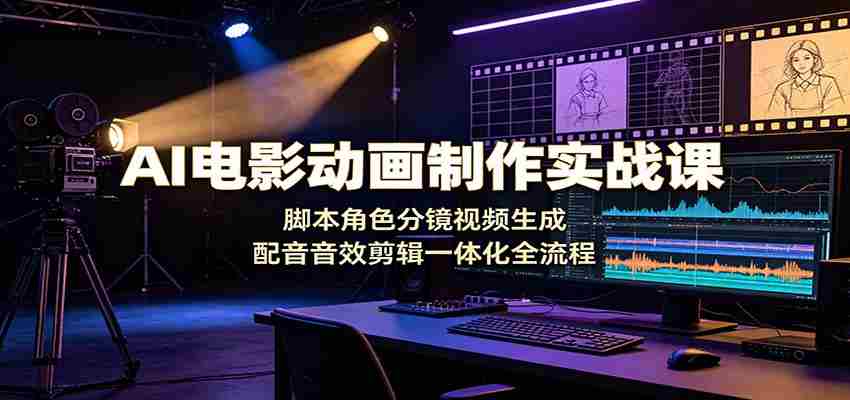 AI电影动画制作实战课：脚本角色分镜视频生成，配音音效剪辑一体化全流程-金启创业网 - 网上赚钱方法教程大全 - www.jinqi6.top
