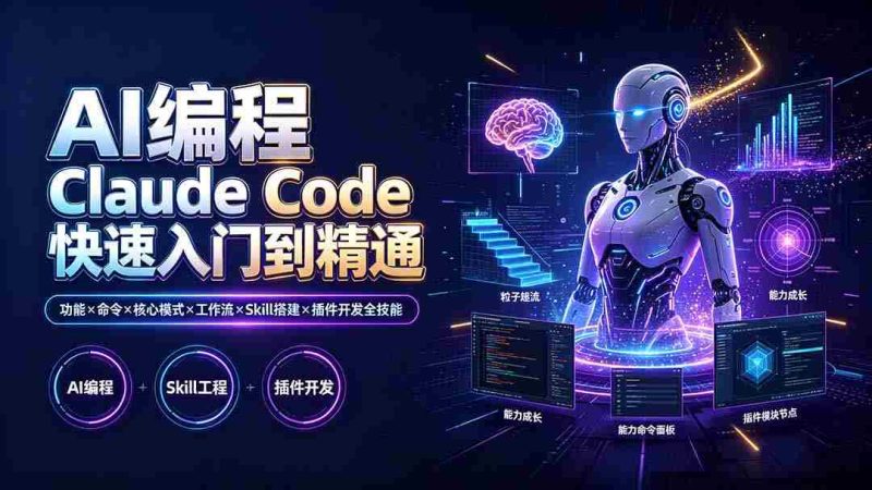 （19306期）AI编程 Claude Code快速入门到精通：功能×命令×核心模式×工作流×Skill搭建×插件开发全技能-金启创业网 - 网上赚钱方法教程大全 - www.jinqi6.top