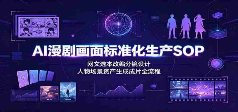 AI漫剧画面标准化生产SOP：网文选本改编分镜设计，人物场景资产生成成片全流程-金启创业网 - 网上赚钱方法教程大全 - www.jinqi6.top