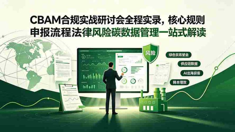 （19235期）CBAM合规实战研讨会全程实录，核心规则申报流程法律风险碳数据管理一站式解读-金启创业网 - 网上赚钱方法教程大全 - www.jinqi6.top