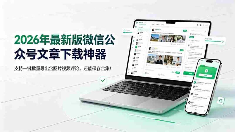 （19486期）2026年最新版微信公众号文章下载神器，支持一键批量导出含图片视频评论，还能保存合集！-金启创业网 - 网上赚钱方法教程大全 - www.jinqi6.top