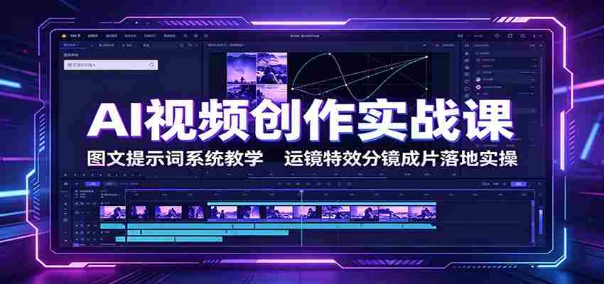 AI视频创作实战课：图文提示词系统教学，运镜特效分镜成片落地实操-金启创业网 - 网上赚钱方法教程大全 - www.jinqi6.top