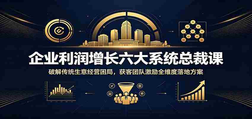 企业利润增长六大系统总裁课：破解传统生意经营困局，获客团队激励全维度落地方案-金启创业网 - 网上赚钱方法教程大全 - www.jinqi6.top