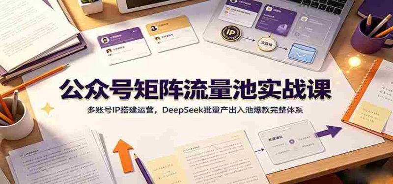 公众号矩阵流量池实战课：多账号IP搭建运营，DeepSeek批量产出入池爆款完整体系-金启创业网 - 网上赚钱方法教程大全 - www.jinqi6.top
