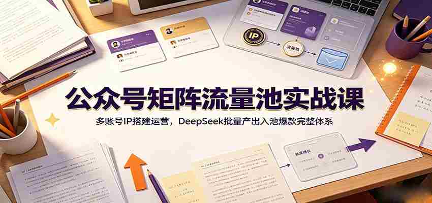 公众号矩阵流量池实战课：多账号IP搭建运营，DeepSeek批量产出入池爆款完整体系-金启创业网 - 网上赚钱方法教程大全 - www.jinqi6.top